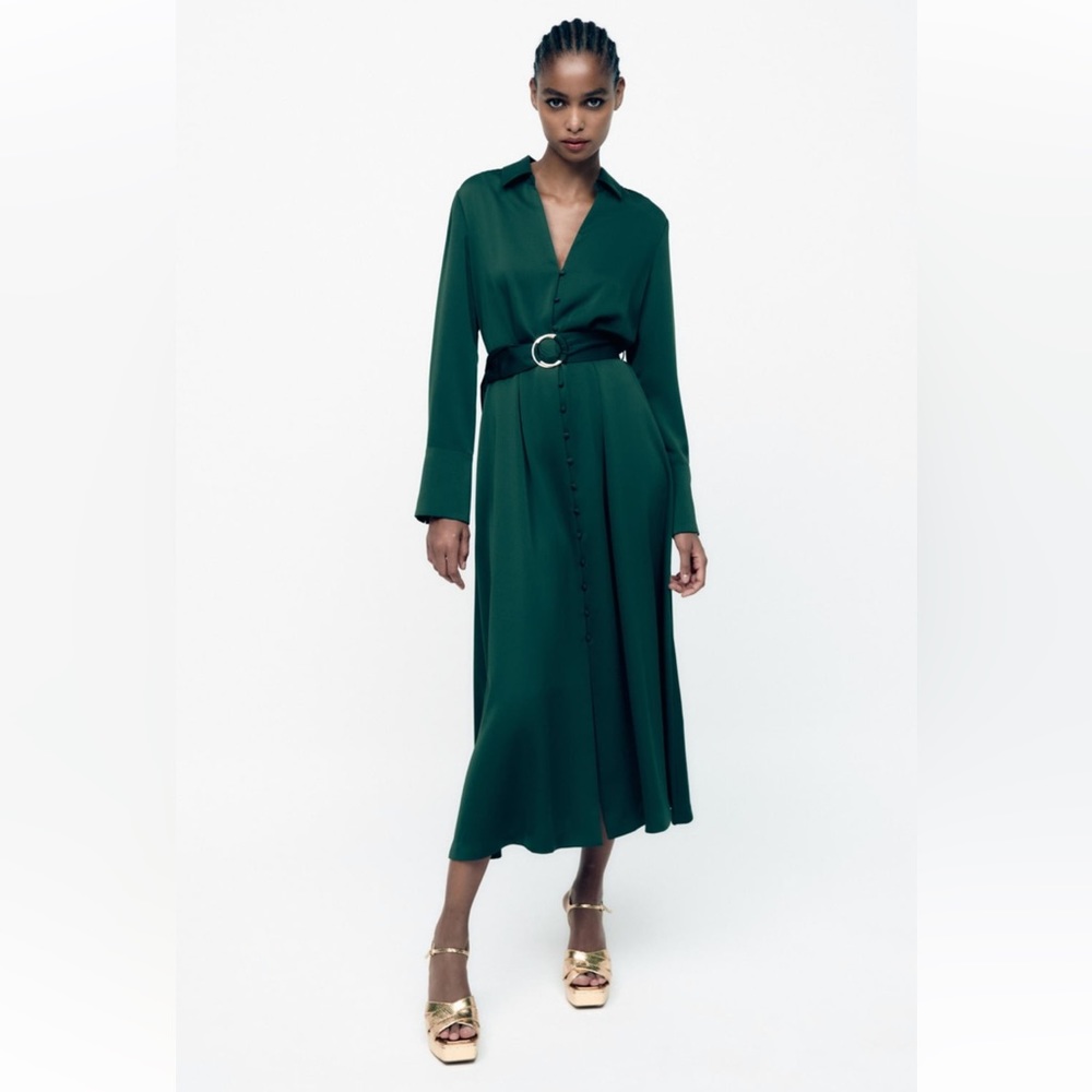 ZARA BELTED SHIRTDRESS